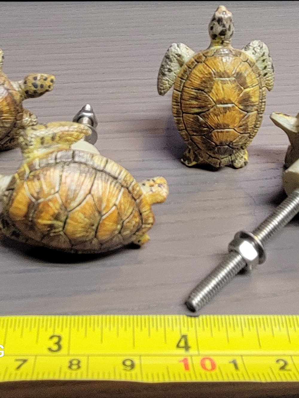 Sea Turtle Shaped Drawer Knobs - Set of Decorative Turtle Pulls
